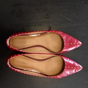 Calvin Klein Red flats with gold stud detail 11